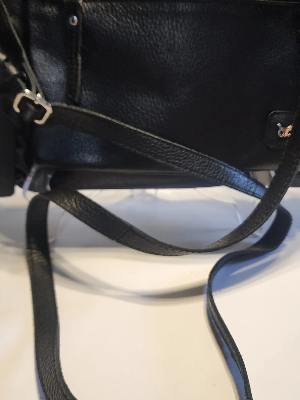 Wise Owl Black Leather Crossbody Shoulder Bag